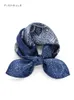 dark blue patterned natural silk small square scarf for women spring autumn real scarves mens hijab luxury gifts 240322