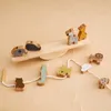 Häckning stapling sortering leksaker baby djur tråd såg leksak trä stapling byggsten spel montessori balans förmåga 24323