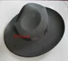 Breda randen hattar hink hattar mens 100% ull fedora hatt bred grim överdimensionerad 12 cm ull hatt fashionabla svart ull filt fedora ull hatt hästhatt b-8127 24323