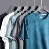 Ice Silk Short Sleeves T-shirt dla mężczyzn Summer Nowy amerykański okrąg