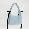 Storage Bags Bow Design Nylon Handbag 2024 Spring Women Casual Solid Underarm Bag Sweet Trend Ladies Simple Vintage Shoulder