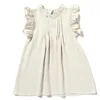 Robes de fille Style coréen vêtements de mode décontractés été bébé fille coton robe en lin robe de soirée pour enfants nouveau-né bébé fille robe de princesse 24323