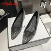 Casual Shoes 2024APHIXTA Luxury Crystals Loafers Women Soft Flat Heel Point Toe Female Ladies Slip On Zapatos de Mujer