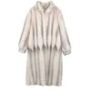 Manteau d'hiver en fourrure écologique pour femmes, mi-long, genou, polaire de vison de haute qualité, peluche épaisse