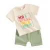 Kleidung Sets Kleinkind Baby Junge Ostern Outfits Karotte Brief Drucken Kurzarm T-shirt Tops Casual Shorts 2Pcs Kleidung