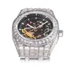 손목 시계 남성 기계식 시계 자동 골격 시계 다이아몬드 빛나는 고급 방수