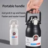 1700ml grande capacidade garrafa térmica de aço inoxidável água com palha caneca viagem copo isolado crianças presentes 240314