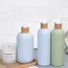 Storage Bottles Shampoo Empty Lotion Bottle With Bamboo Pump Shower Gel Body Wash Bathroom Soap Dispenser