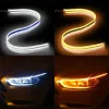 Universal Car DRL LED DAYTIME Running Light 35cm 45cm 60 cm Flowing Turn Signal Strip Lights Exterior Decoration Lamp Parts