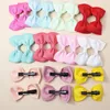 Hårtillbehör 22st mode söt färgglada grosgrain band bow clips barn sida baby mini dekoration