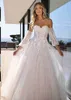 2024 Lace Wedding Dresses Sweetheart Appliqued Bridal Gowns Sweep Train A Line Beach Boho Vestidos De Noiva
