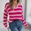 Kadın Sweaters Ladies v Boyun Uzun Kol Kontrast Sweatshirt Erkekler Kazak Sweater Boys için Erkekler İçin