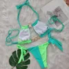 Damen-Bademode, Strass-Bikini-Set, Sonnenverzierung, Sets für Frauen, Neckholder-BH, Schnürung, Push-Up, Strand, Pool