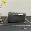 Bolsa de ombro vintage moda couro embreagem alta qualidade rebite corrente único crossbody saco designer luxo bolsa feminina
