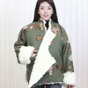 Roupas étnicas Jaqueta de algodão de inverno Mulheres tibetanas espessadas de veludo Tibet Lhasa algodão acolchoado