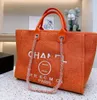 مرسلي مصممي حقائب اليد العلامة التجارية CC Tote Beach Bags Luxury CH Women Fashion Fashion Canvas Evening Handbags Female Big Thorping Large Ladies Ladies O6CS