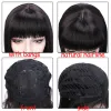 Wigs I's a wig Synthetic Wigs Short Straight Black Wig with Bangs Bob Wigs for Women Pink Red Purple Brown Cosplay Hair for Daily Use