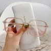 2 шт. модный роскошный дизайнер 2022 новые пудровые очки для румян женские потрясающие тона цвета черная оправа большая оправа высокий цвет чистый ветер поиск солнцезащитных очков