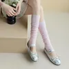 Women Socks 2024 Strumpor Fashion Solid Color Thin Breattable Long Kne High For Ben Warmer Calf Hosiery