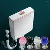 Coprisedili per WC 1pc pulsante a forma di rosa protezione per unghie lunga bagno con sciacquone interruttore Push O9q6