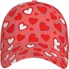 Ball Caps Cute Red Hearts Print Hat Valentine's Day Womens Baseball Dad Hats Adjustable Fashion Sun Cap For Women Men