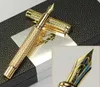 Högkvalitativ krokodil M nib Gold Metal Fountain Pen School Office Stationery Fashion Writing Ink Penns For Birthday Present1846459