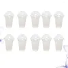 Disposable Cups Straws 100Pcs 380ml Clear Plastic With A Hole Dome Lids For Tea Fruit JuPlastic Water Milk