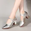 Dance Shoes Woman Close-Toe Lace-Up Latin Modern International Ballroom Social Heel Height 5cm Drop
