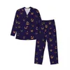 Pigiama da uomo con facce di zucca Pigiama uomo Halloween Kawaii Home Nightwear Primavera 2 pezzi Set pigiama modello oversize vintage