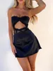 Vestidos casuais mulheres Y2K Strapless Tube Mini Dress