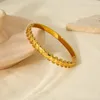 Bangle Stijlvolle roestvrijstalen 18k vergulde geometrische gesparmbanden voor vrouwen Aantasting Gratis armband sieraden cadeau