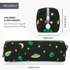 Alien Ufo Moon Star Outer Space Pattern Astuccio per matite Astucci per penne per studenti Borsa grande Studenti Scuola Regalo di cancelleria