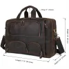 Backpack Multifunction Crazy Horse Genuine Leather Men Briefcase 17" Laptop Business Bag Tote Vintage Male Big Shoulder Bag Travel Duffel