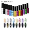 KIT NICOLE Diario 13pcs Black White Stamping Polish Vernish Gold Nail Art Stamp Olio per manicura di manicure Varnica