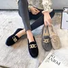 Casual Shoes Woolen Women's Autumn And Winter 2024 Thick Bottom Large Flat Plush Cotton L Lefu