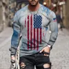 3d Print Summer Mens Round Neck Tshirt Casual Long Sleeve Oversized T Shirt Fashion Pullover Trend Men Clothing 240321