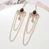 Boucles d'oreilles TIRIM pour femmes, bijoux en zircon cubique, goutte de perles, Vintage, longue chaîne à franges, accessoires de fête pour femmes