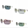 High end mui designer solglasögon klassisk rimlös skyddsglasögon kvinnor rektangel lyxiga solglasögon uv400 polariserande strandögonögon skuggning sommar FA0103 E4