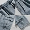 Jeans para hombres Hip-Hop Baggy Primavera y otoño Split Empalme Lavado Cargo Moda Calle japonesa Pantalones rectos Hombres Ropa