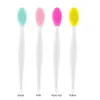 Säker dubbelsidig W Face Brush Soft Blackhead Remover Lip Exfoliating Brush Face Scrub Wing Brush Makeup Tool W2VR#