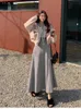 Spring Autumn Korean Womens Skirt Set Hooded Long Sleeve Hoodies Tops High Waisted Half Length 2 Piece Sets 240309