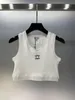 Zomer tanktop dames designer mode gebreid mouwloos vest geborduurd geweven geweven geweven bandoverhemd