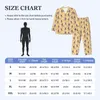 Masculino sleepwear macaco outono animal silhueta solta oversized pijama conjunto homens manga longa bonito padrão de sono nightwear