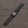 Assista Bandas Watchband Preto 18mm 20mm 22mm 24mm Aço Inoxidável Pulseira de Metal Pulseira Um Botão Lateral Faixa de Pulso de Extremidade Reta em Sa238r