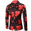 Saint Valentin Cadeau Hommes Costume De Mode Manteau De Fête Casual Slim Fit Blazer Boutons Costume 3D coeur Impression Peinture Blazers Veste Hommes 240313