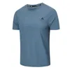 Спортивная мужская футболка с короткими рукавами и круглым вырезом, быстросохнущая, дышащая, для тренировок, фитнеса, повседневная футболка с короткими рукавами