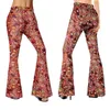 Womens Pants Hippie Clothing Fashion Wideleg Bellbottoms Color Bump Printed and Headscarf Y2k Flare Pant Sets 240320