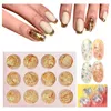 Nail Art Dekorationen Fußball Aufkleber Aufkleber 3D buntes Metall 12 Stück Folie Aufkleber Flocke Gold Silber Kristall Strasssteine für Nägel