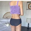 Dameszwemkleding Meisjesbadpakken Koreaanse geplooide meisjes Leeftijdsreductie Tube Top Split Bikini Vakantiezwempak met shorts