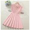 Girl's Dresses 2023 New Youth Spring Summer Childrens and Girls Folding Dress Formal Princess Childrens Stand Maid Dress 4 5 6 7 8 10 11 13 Years Old 24323